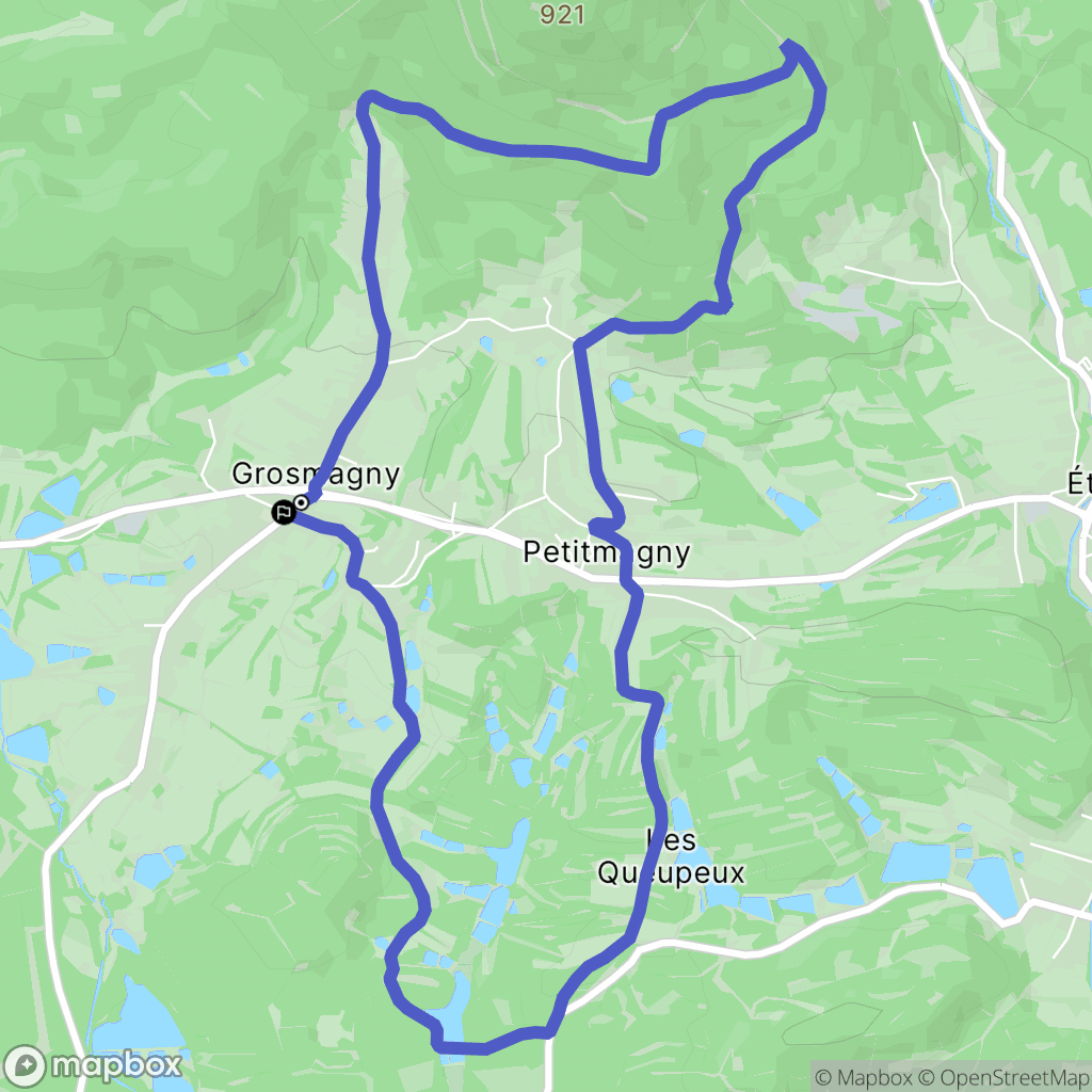 Grosmagny : carte du parcours de randonnée - France
