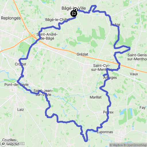 Bâgé-Dommartin : carte du parcours de randonnée - France