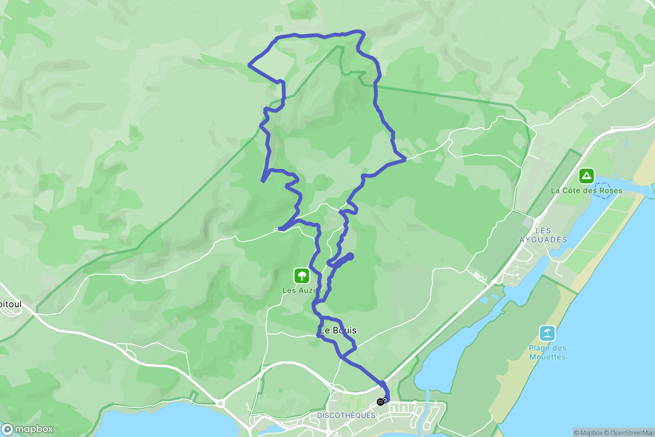 Gruissan : carte du parcours de randonnée - France