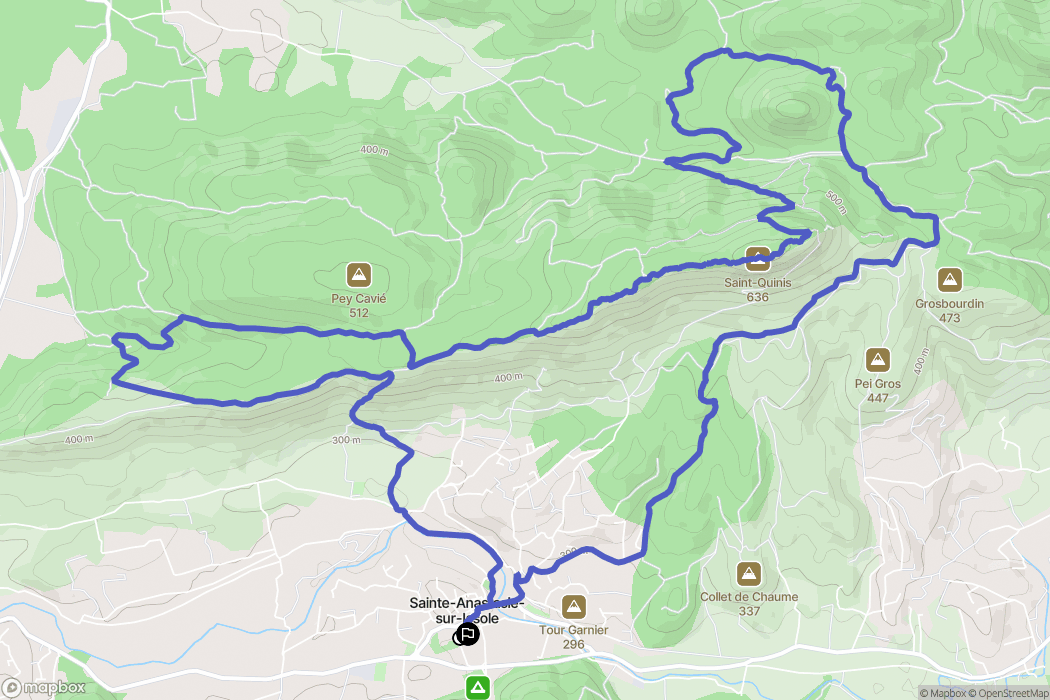 Sainte-Anastasie-sur-Issole : carte du parcours de randonnée - France