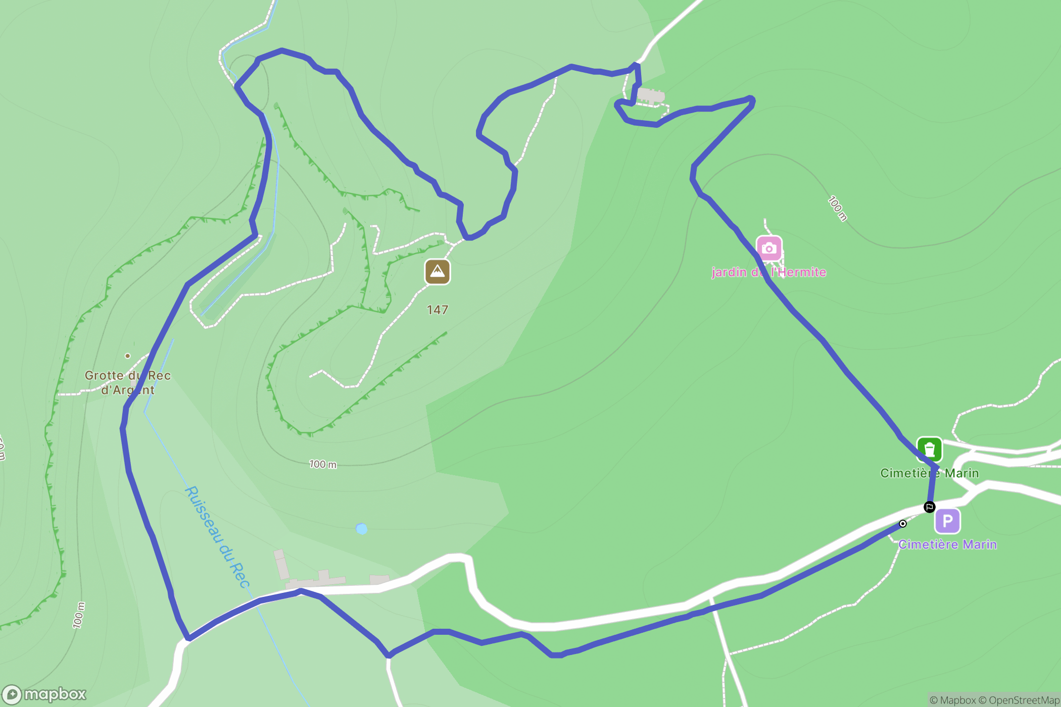 Gruissan : carte du parcours de randonnée - France
