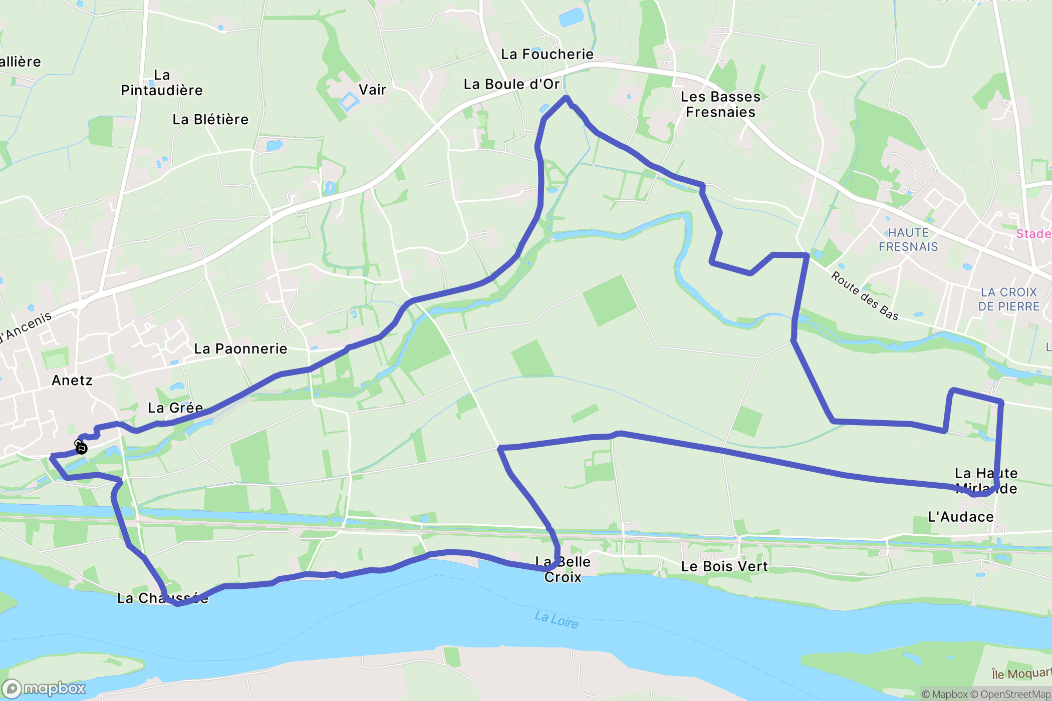 Vair-sur-Loire : carte du parcours de randonnée - France