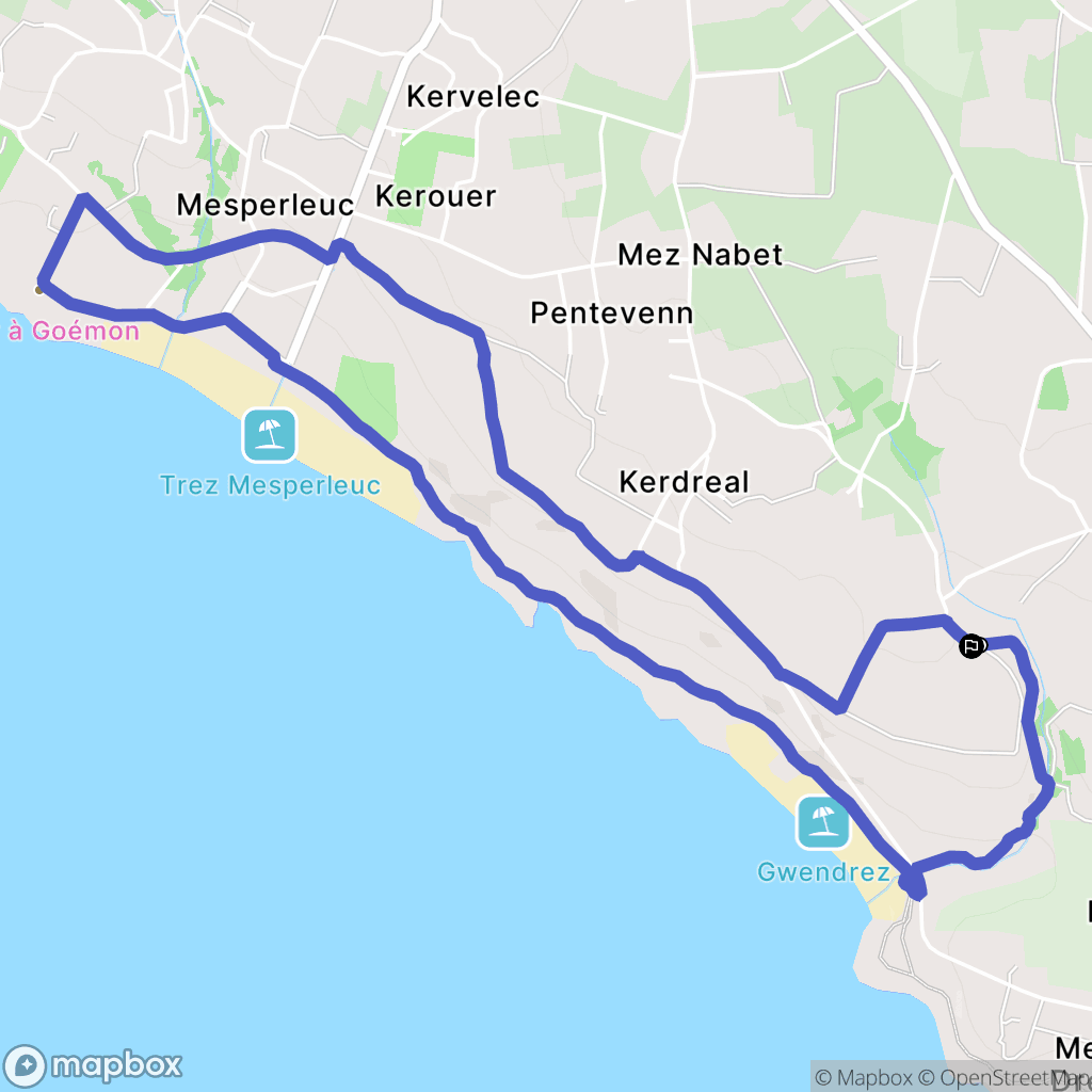 Plouhinec : carte du parcours de randonnée - France