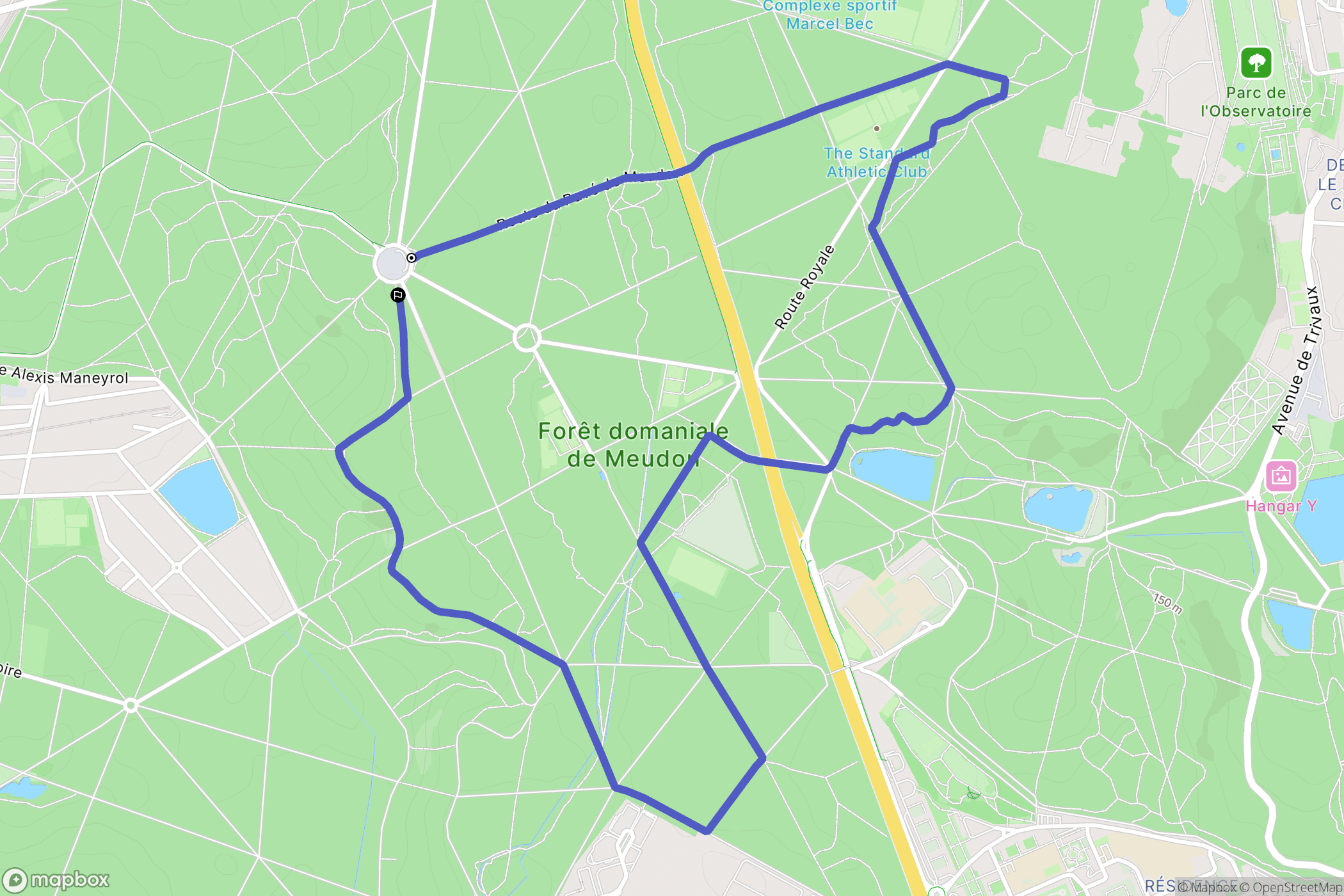 Meudon : carte du parcours de randonnée - France