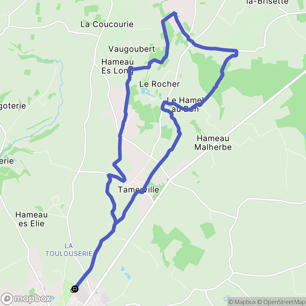 Valognes : carte du parcours de randonnée - France