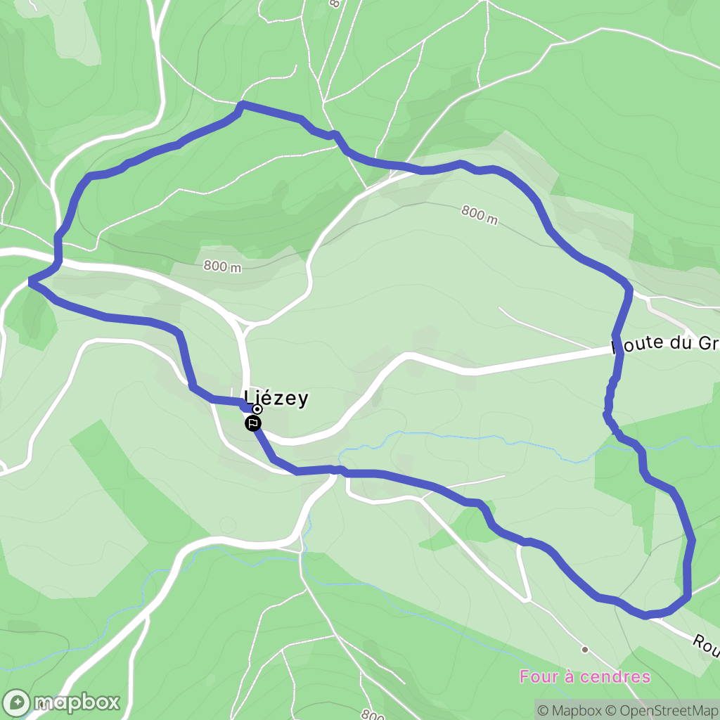 Liézey : carte du parcours de randonnée - France