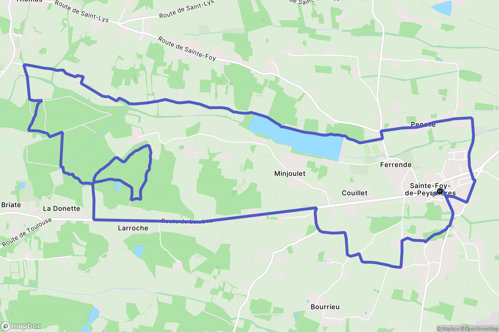 Sainte-Foy-de-Peyrolières : carte du parcours de randonnée - France