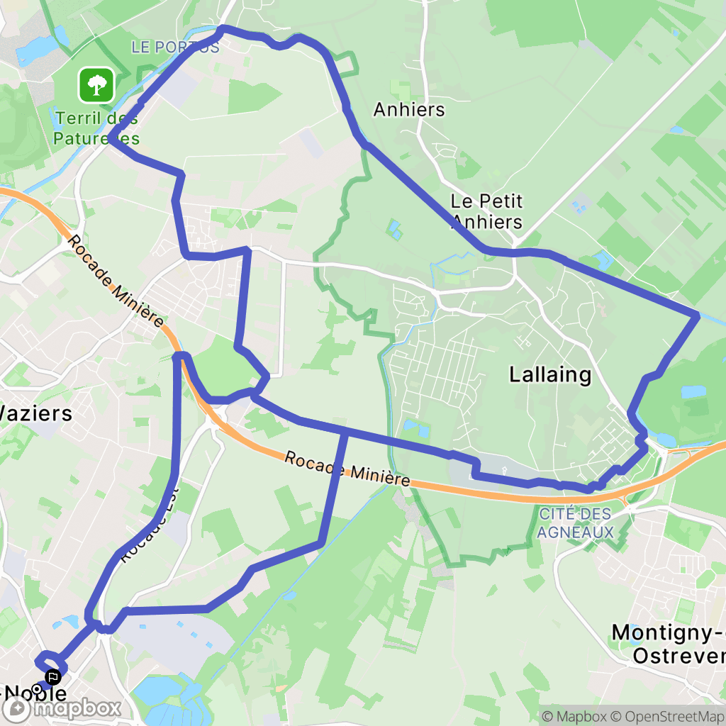 Sin-le-Noble : carte du parcours de randonnée - France