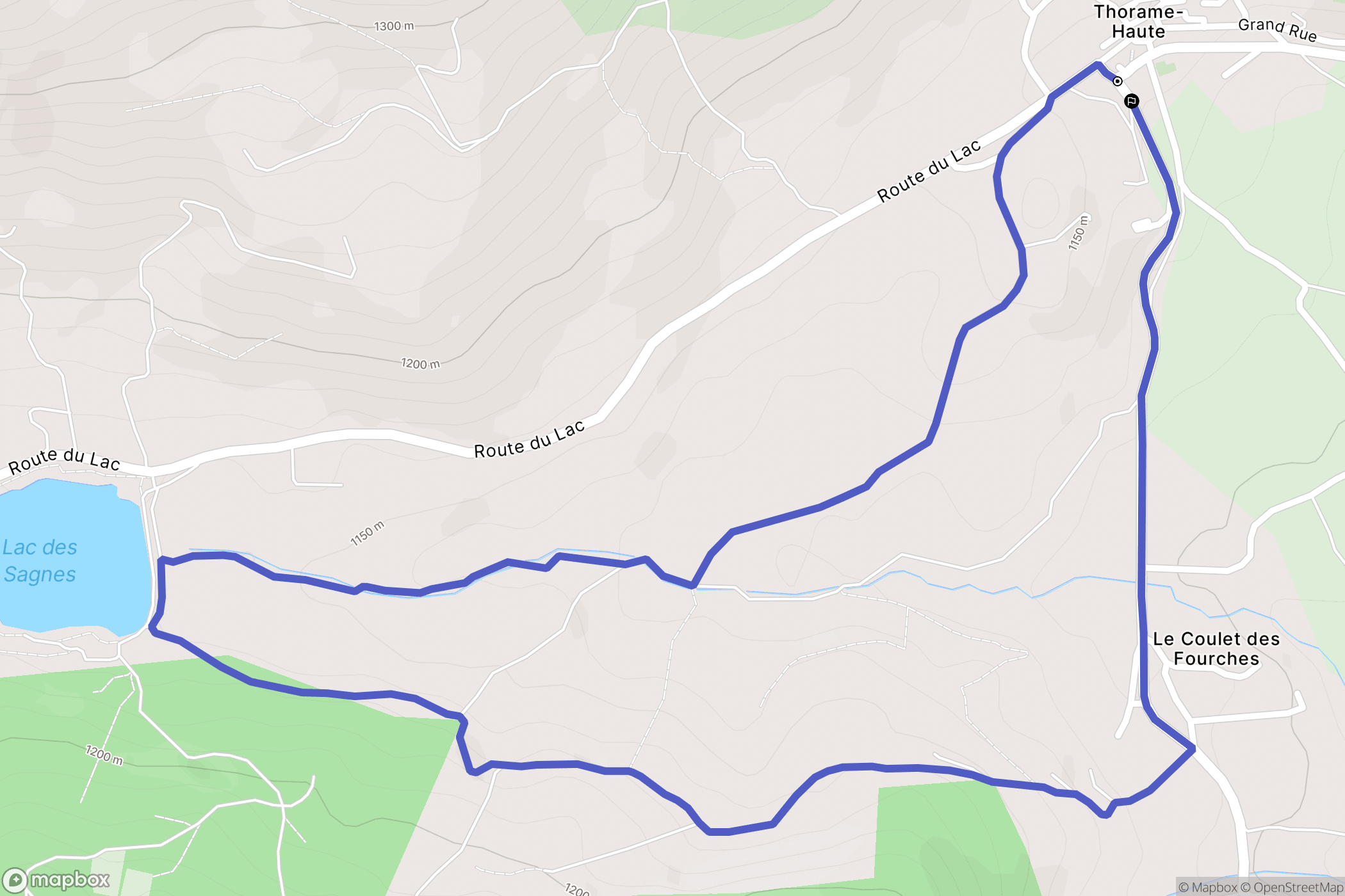 Thorame-Haute : carte du parcours de randonnée - France