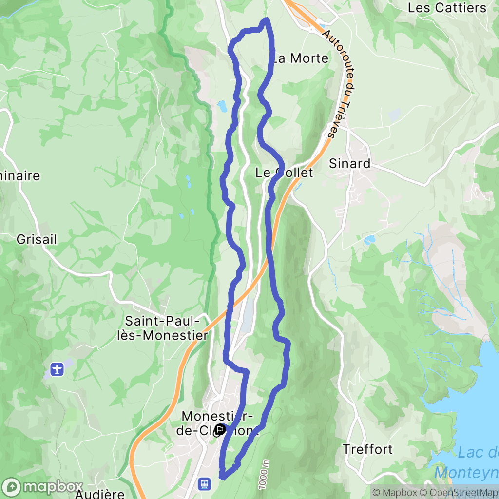 Monestier-de-Clermont : carte du parcours de randonnée - France