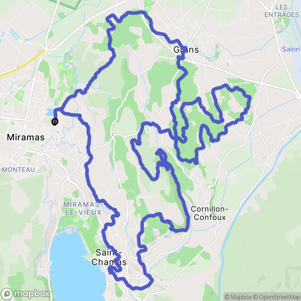 Miramas : carte du parcours de randonnée - France