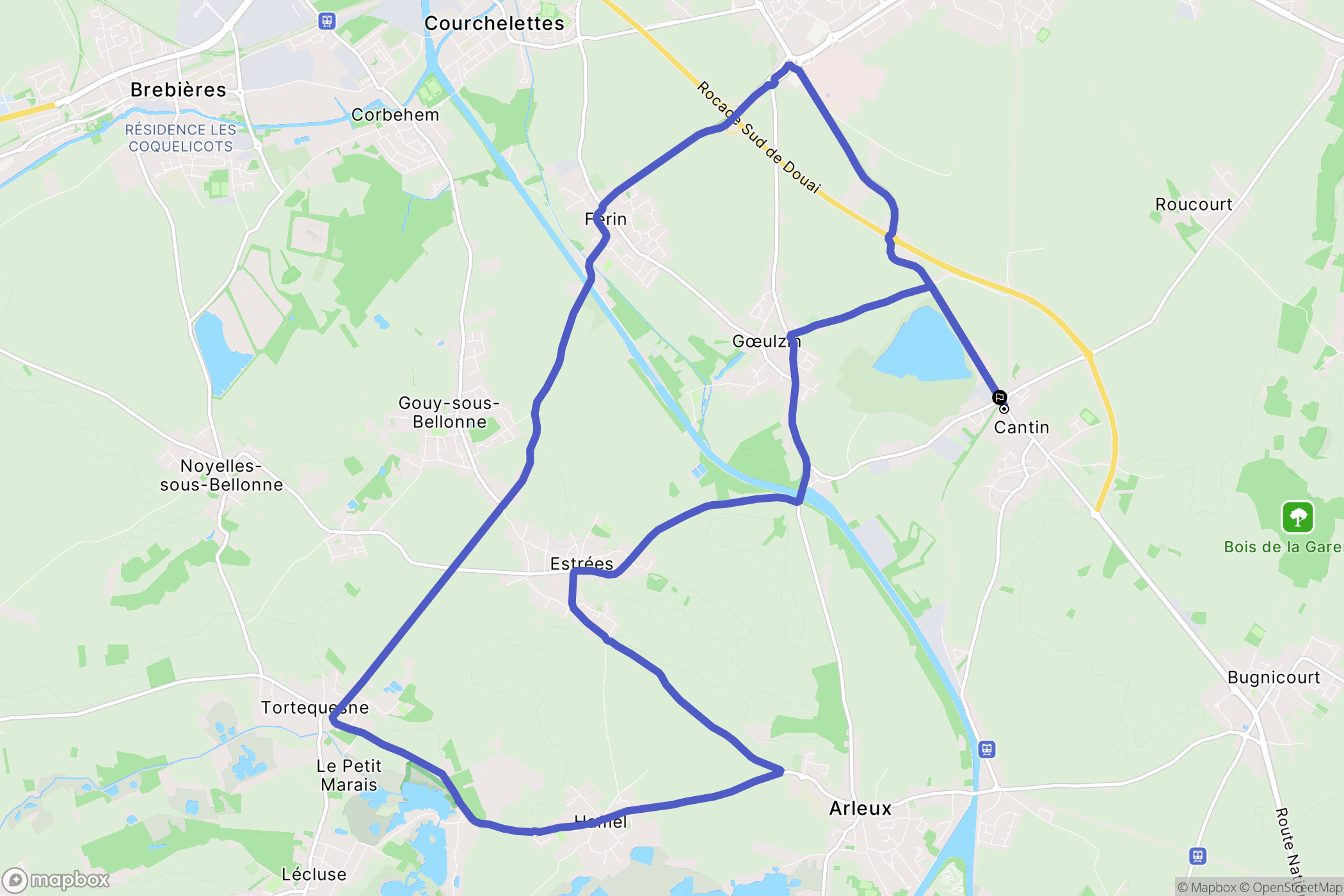 Cantin : carte du parcours de randonnée - France