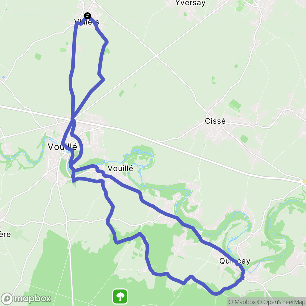 Villiers : carte du parcours de randonnée - France