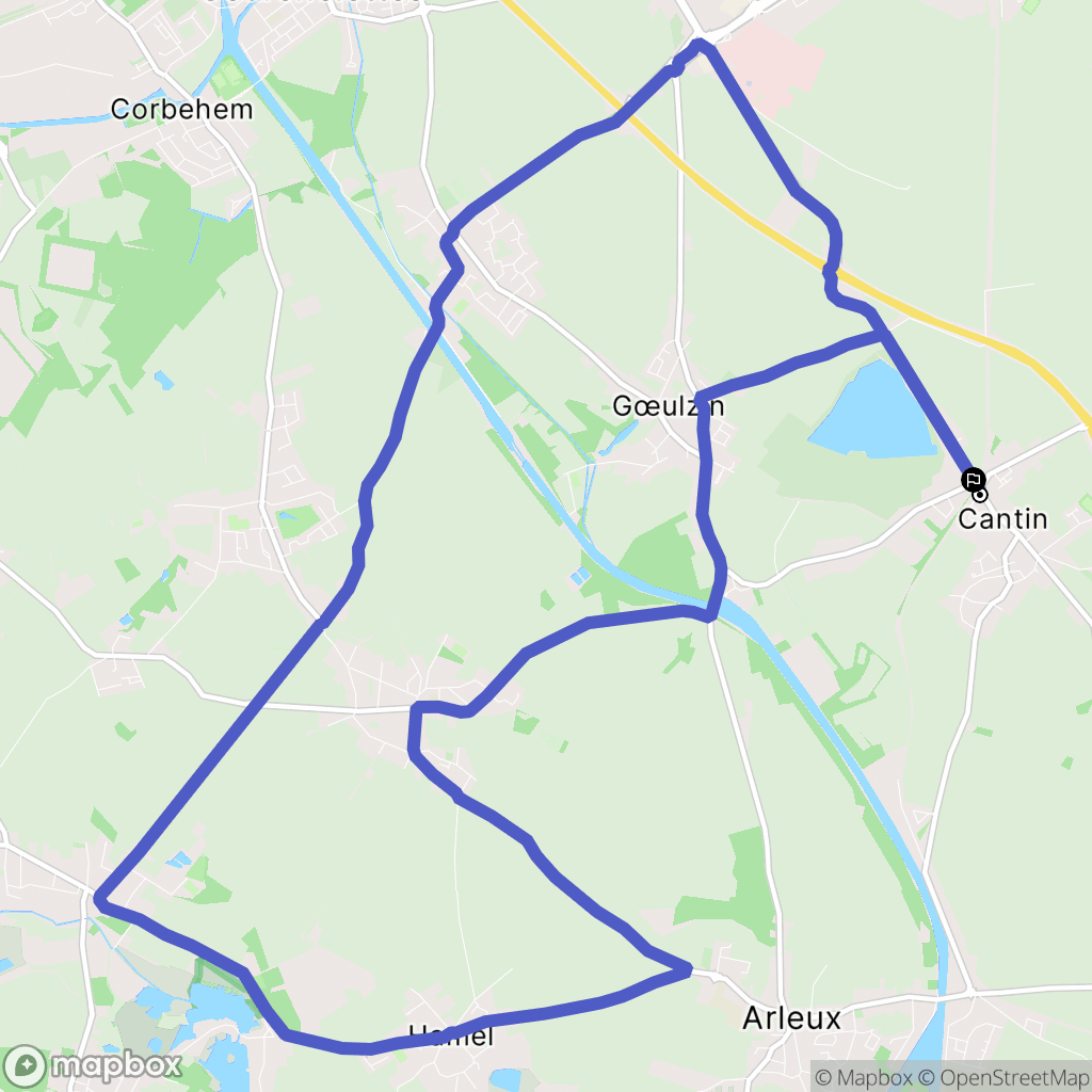 Cantin : carte du parcours de randonnée - France