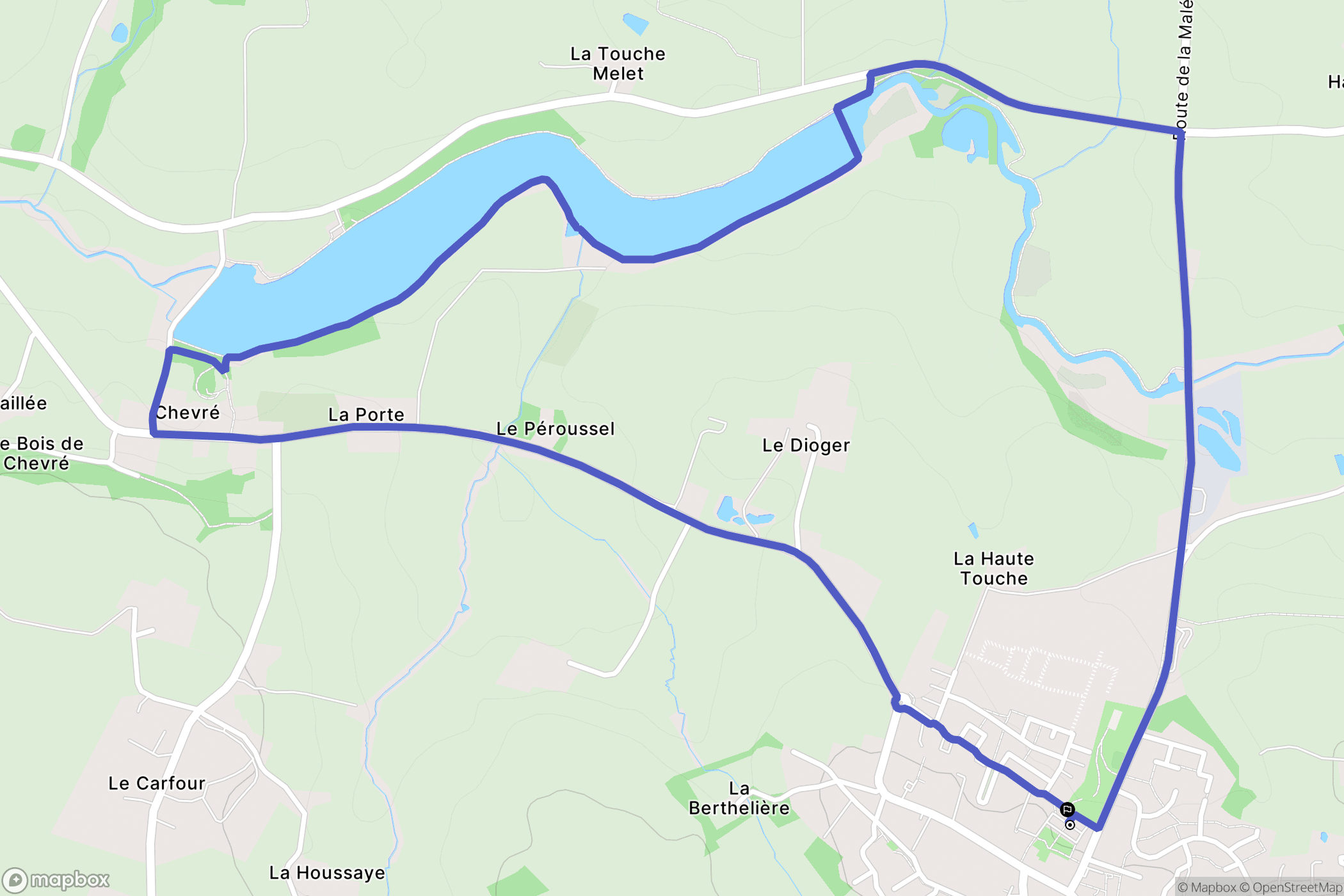 La Bouëxière : carte du parcours de randonnée - France