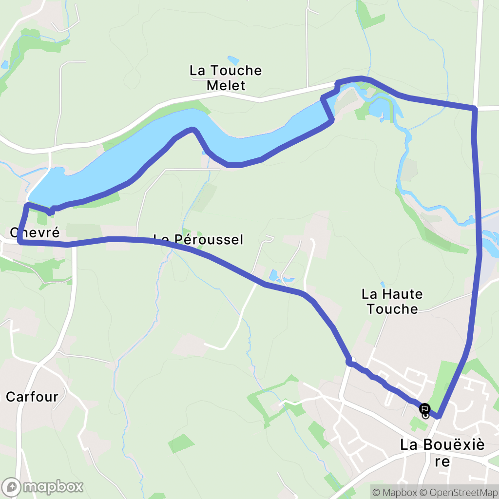 La Bouëxière : carte du parcours de randonnée - France
