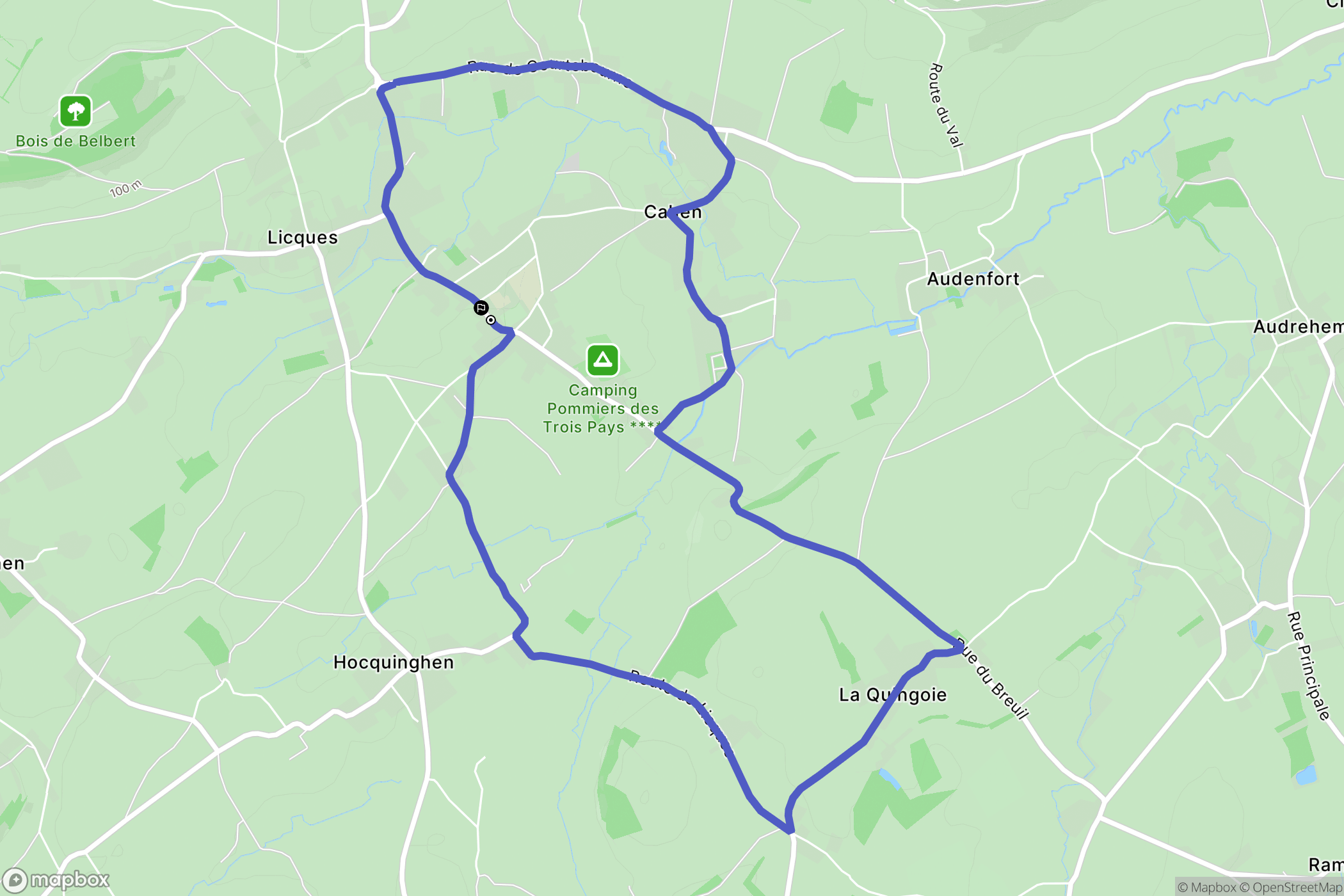Licques : carte du parcours de randonnée - France