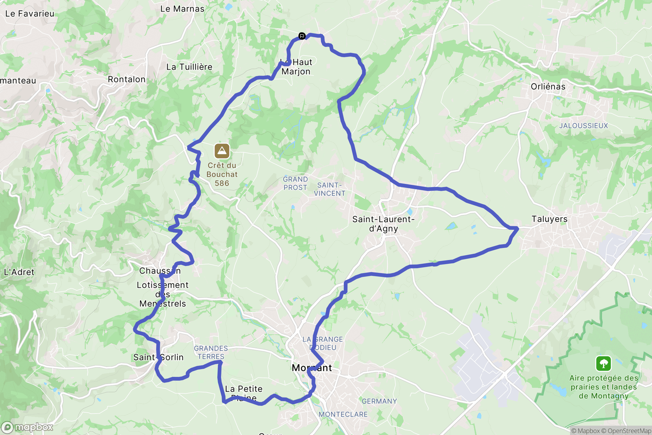 Soucieu-en-Jarrest : carte du parcours de randonnée - France
