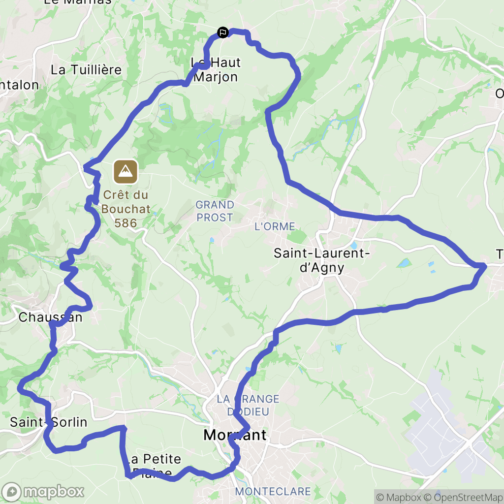 Soucieu-en-Jarrest : carte du parcours de randonnée - France