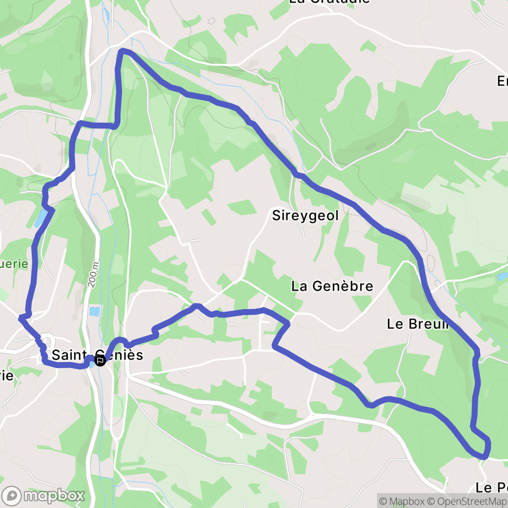 Saint-Genies : carte du parcours de randonnée - France