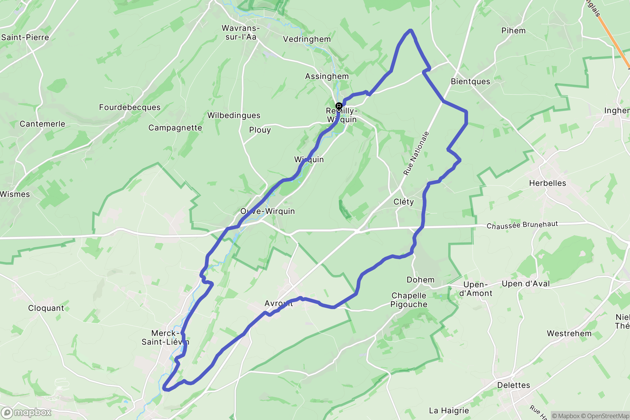 Remilly-Wirquin : carte du parcours de randonnée - France