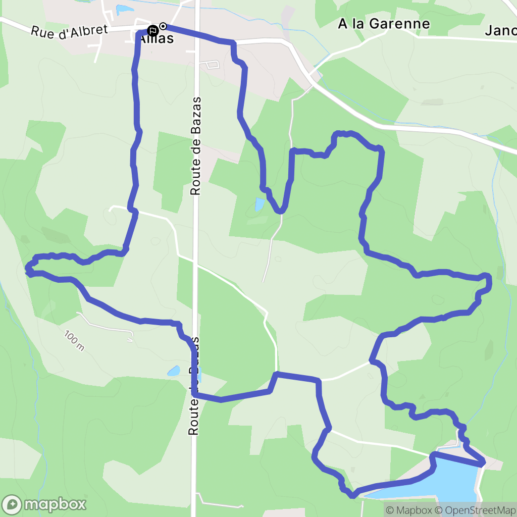 Aillas : carte du parcours de randonnée - France