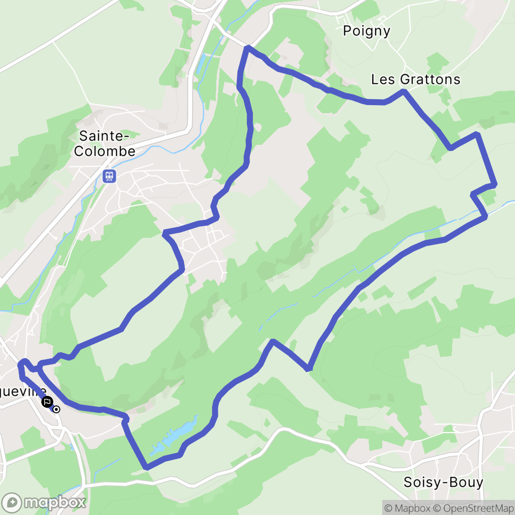Longueville : carte du parcours de randonnée - France