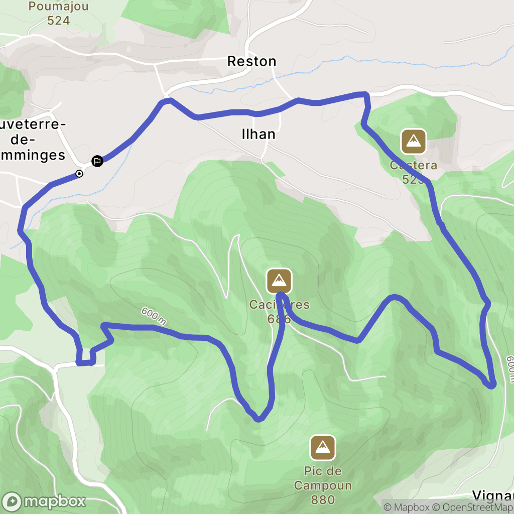 Sauveterre-de-Comminges : carte du parcours de randonnée - France
