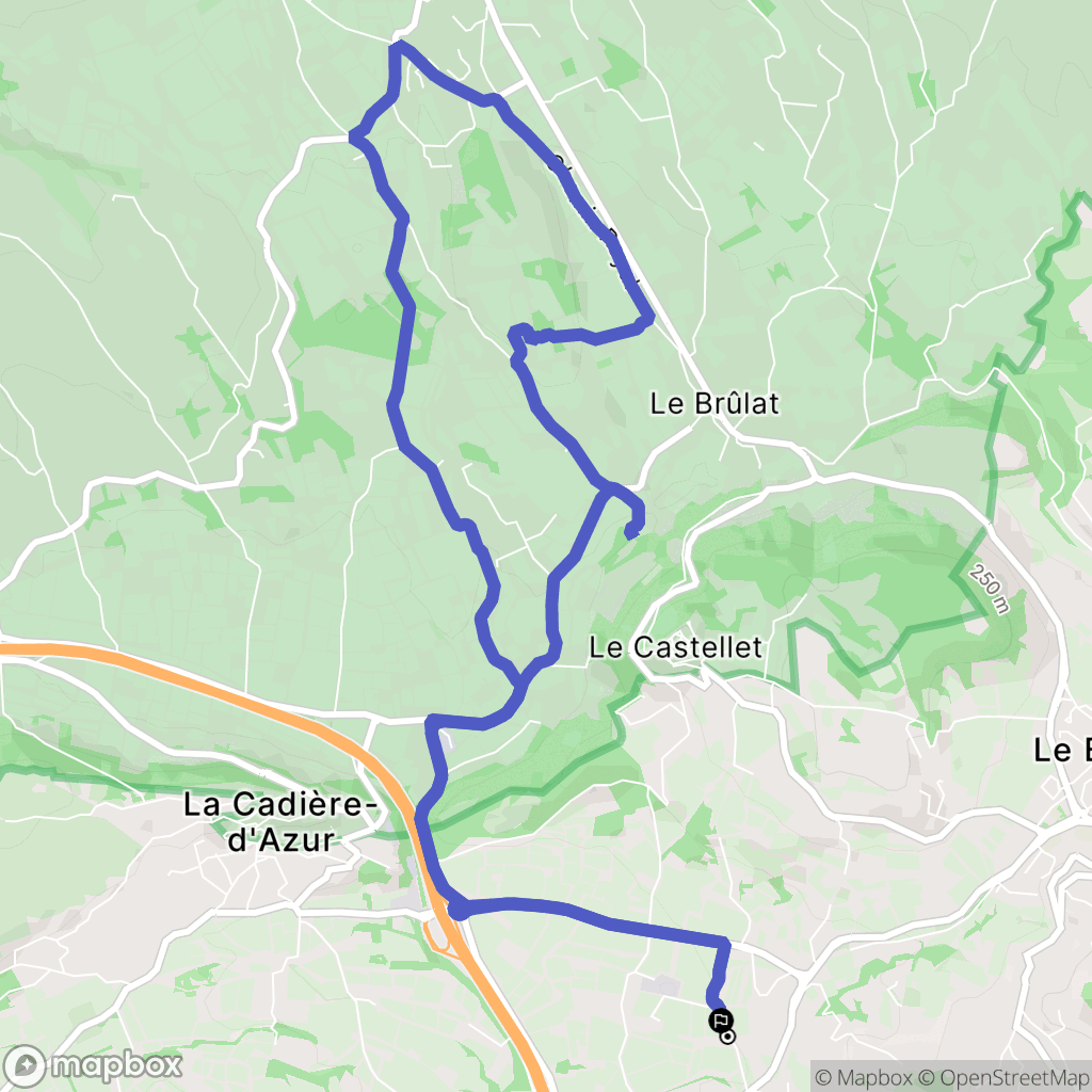Le Castellet : carte du parcours de randonnée - France
