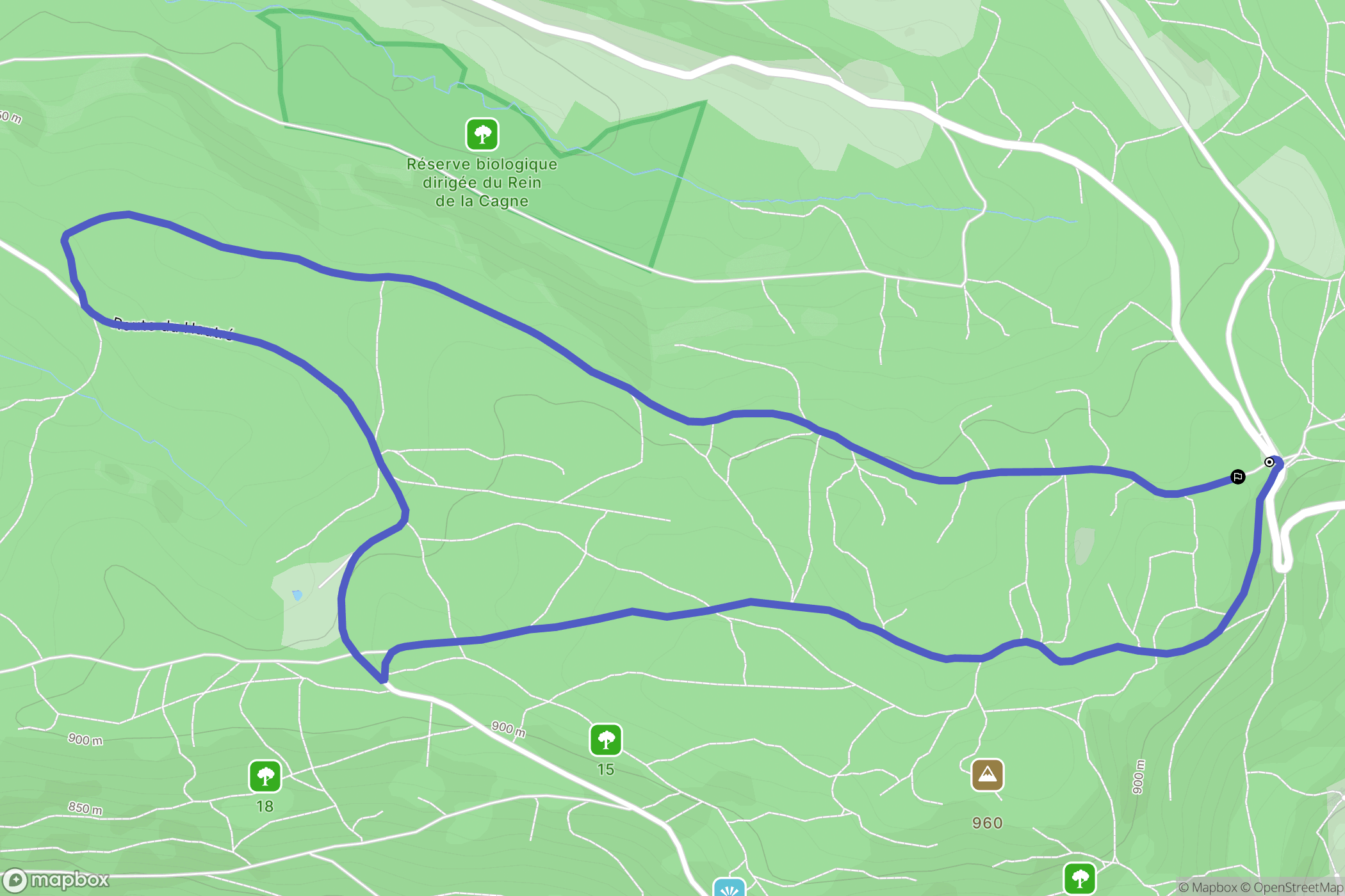 Gérardmer : carte du parcours de randonnée - France