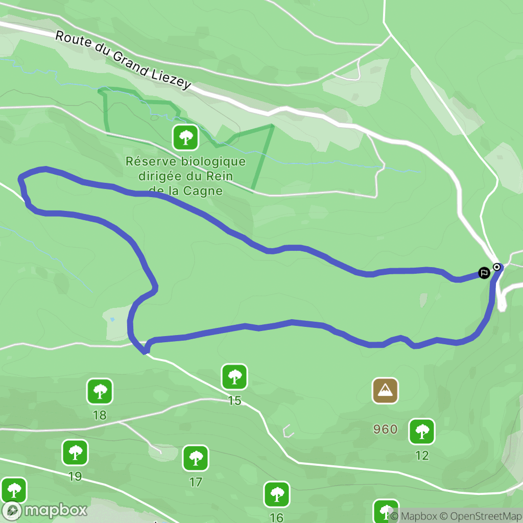 Gérardmer : carte du parcours de randonnée - France