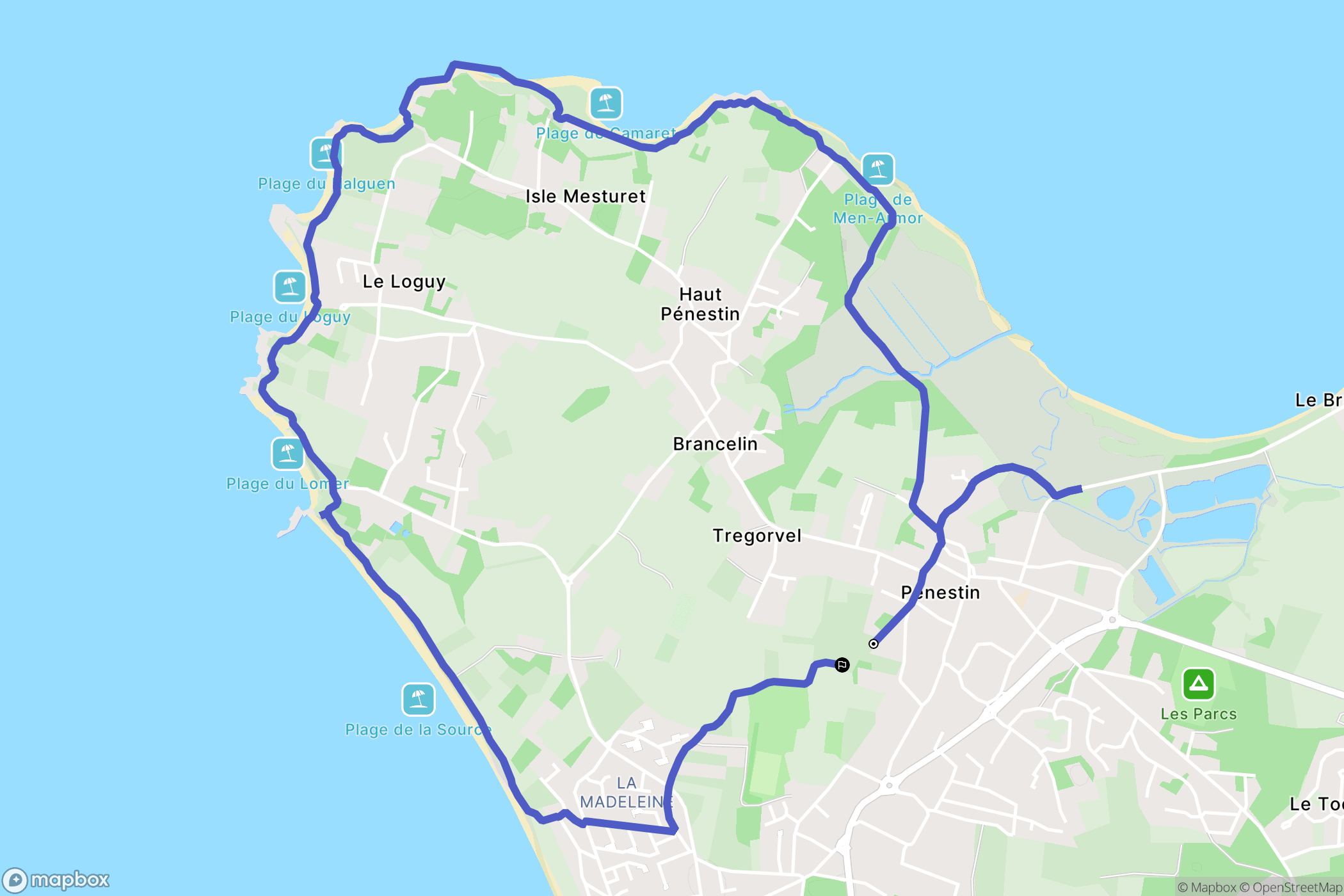 Pénestin : carte du parcours de randonnée - France