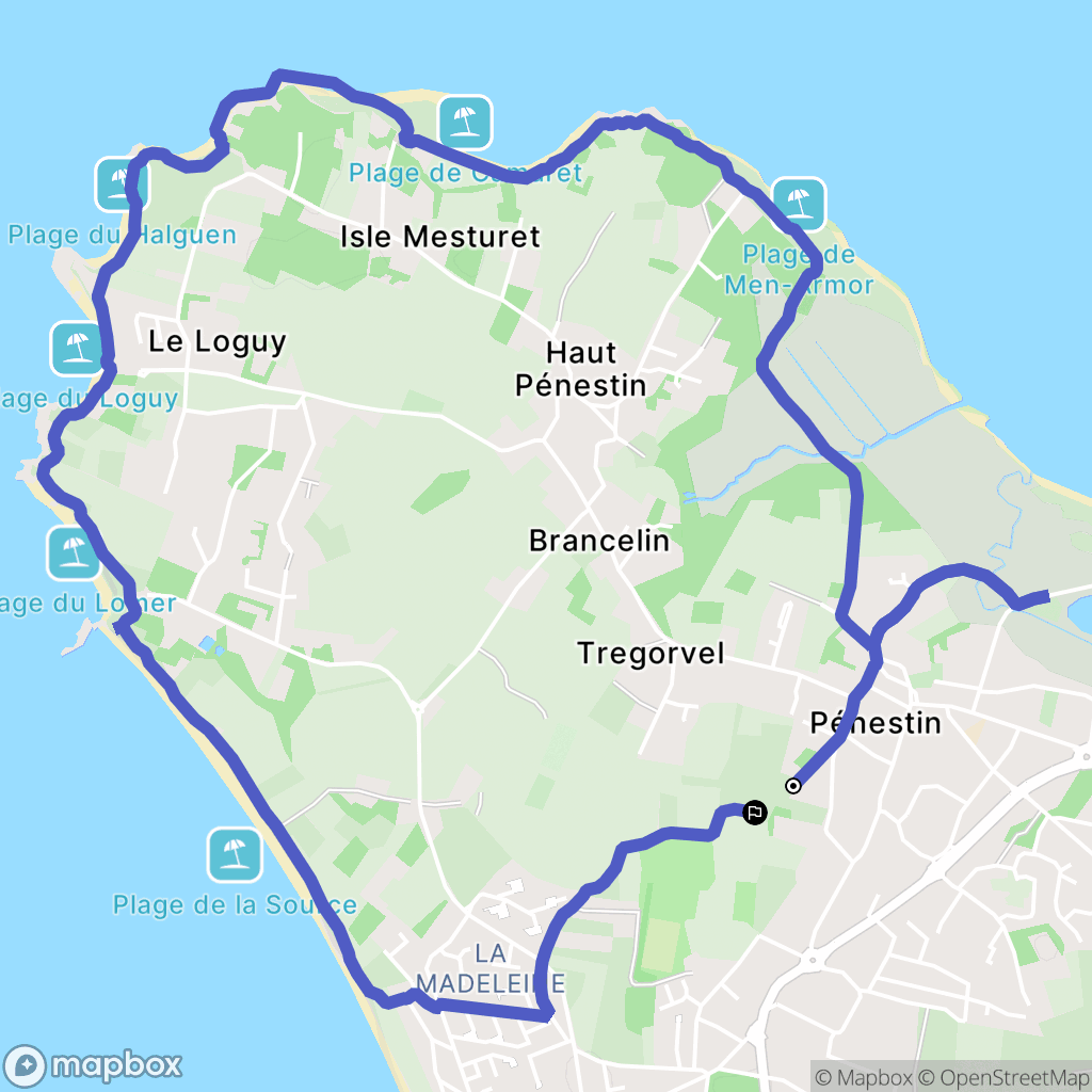 Pénestin : carte du parcours de randonnée - France