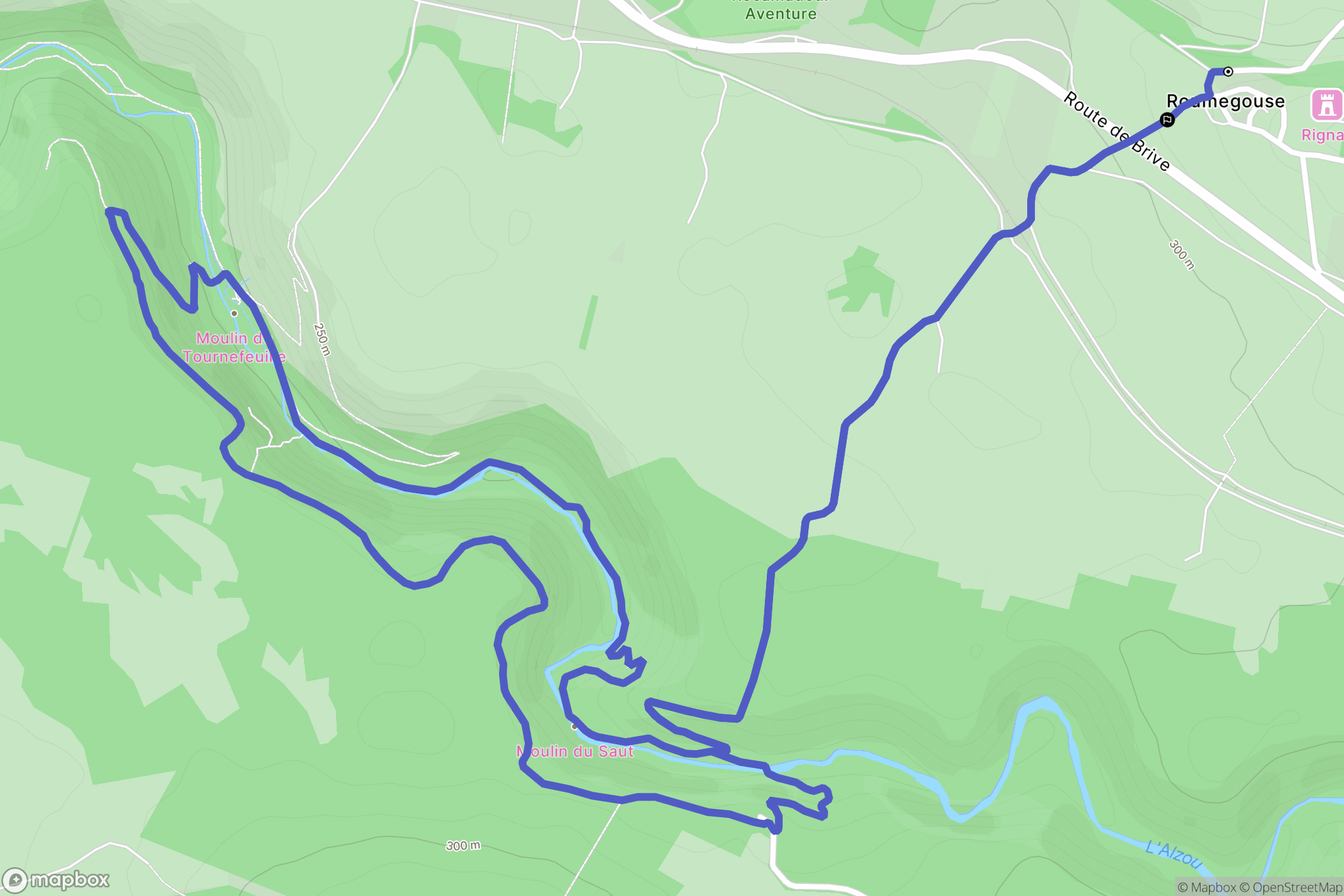 Rignac : carte du parcours de randonnée - France