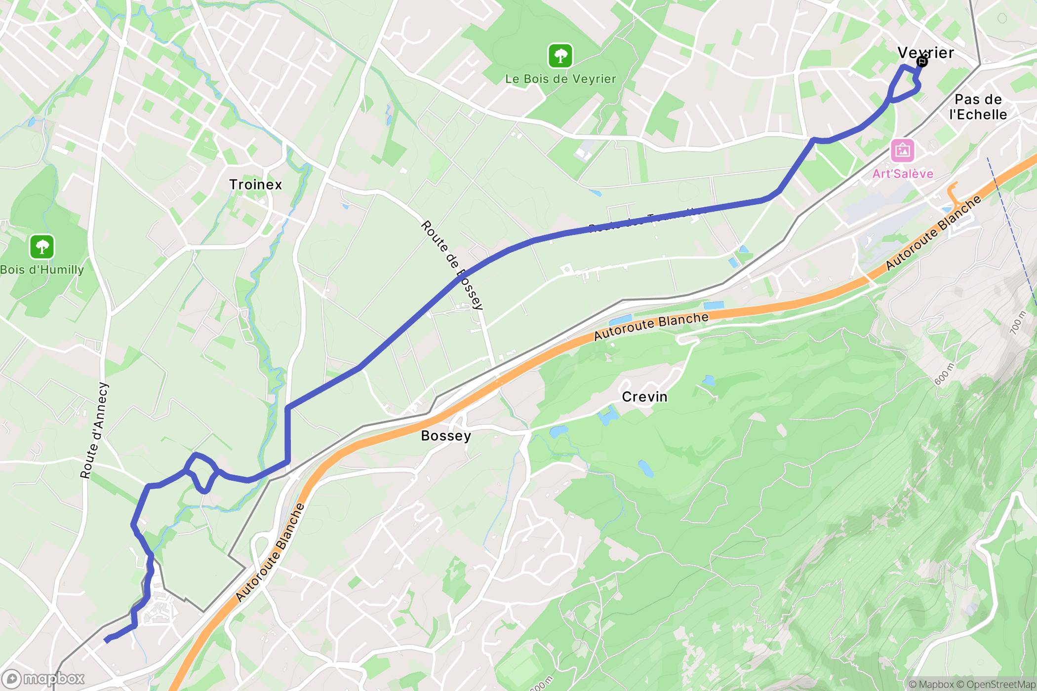 Etrembières : carte du parcours de randonnée - Switzerland