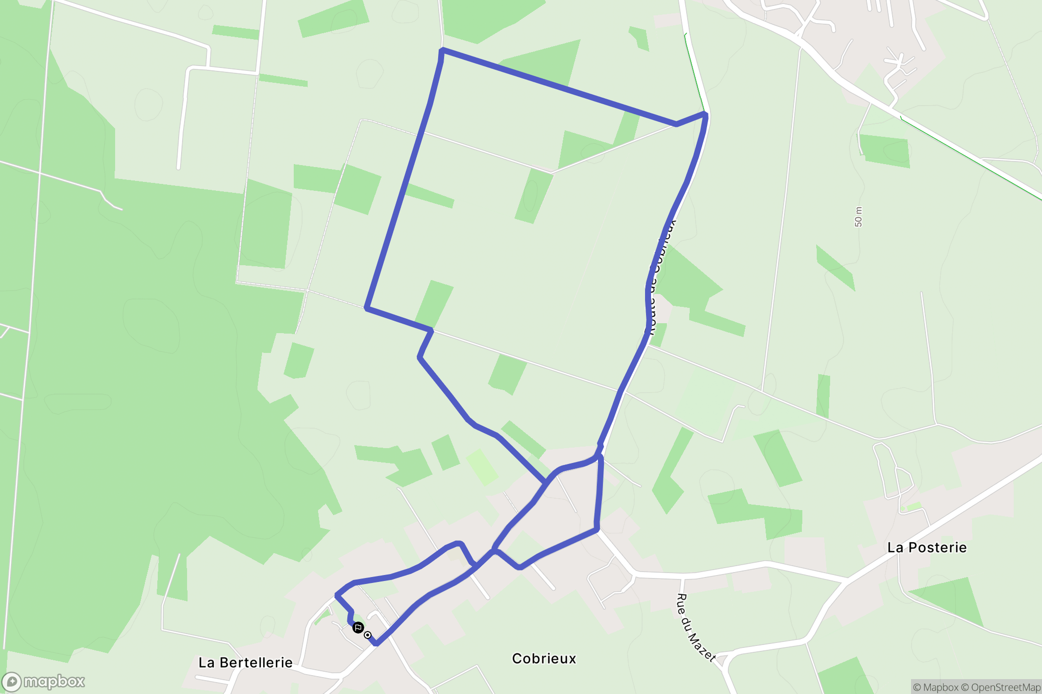 Cobrieux : carte du parcours de randonnée - France