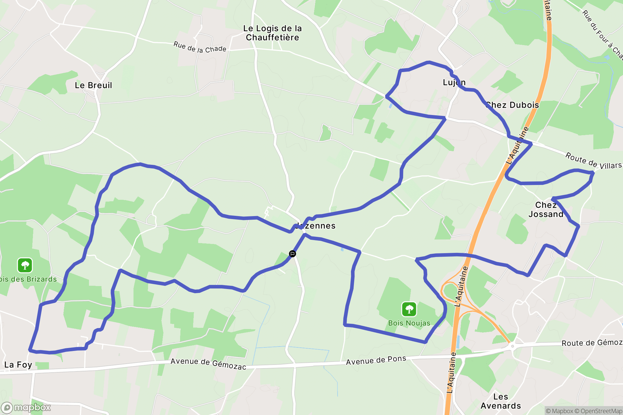Jazennes : carte du parcours de randonnée - France