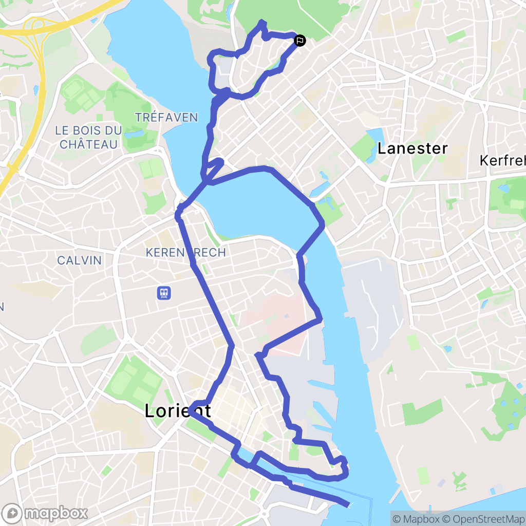 Lanester : carte du parcours de randonnée - France