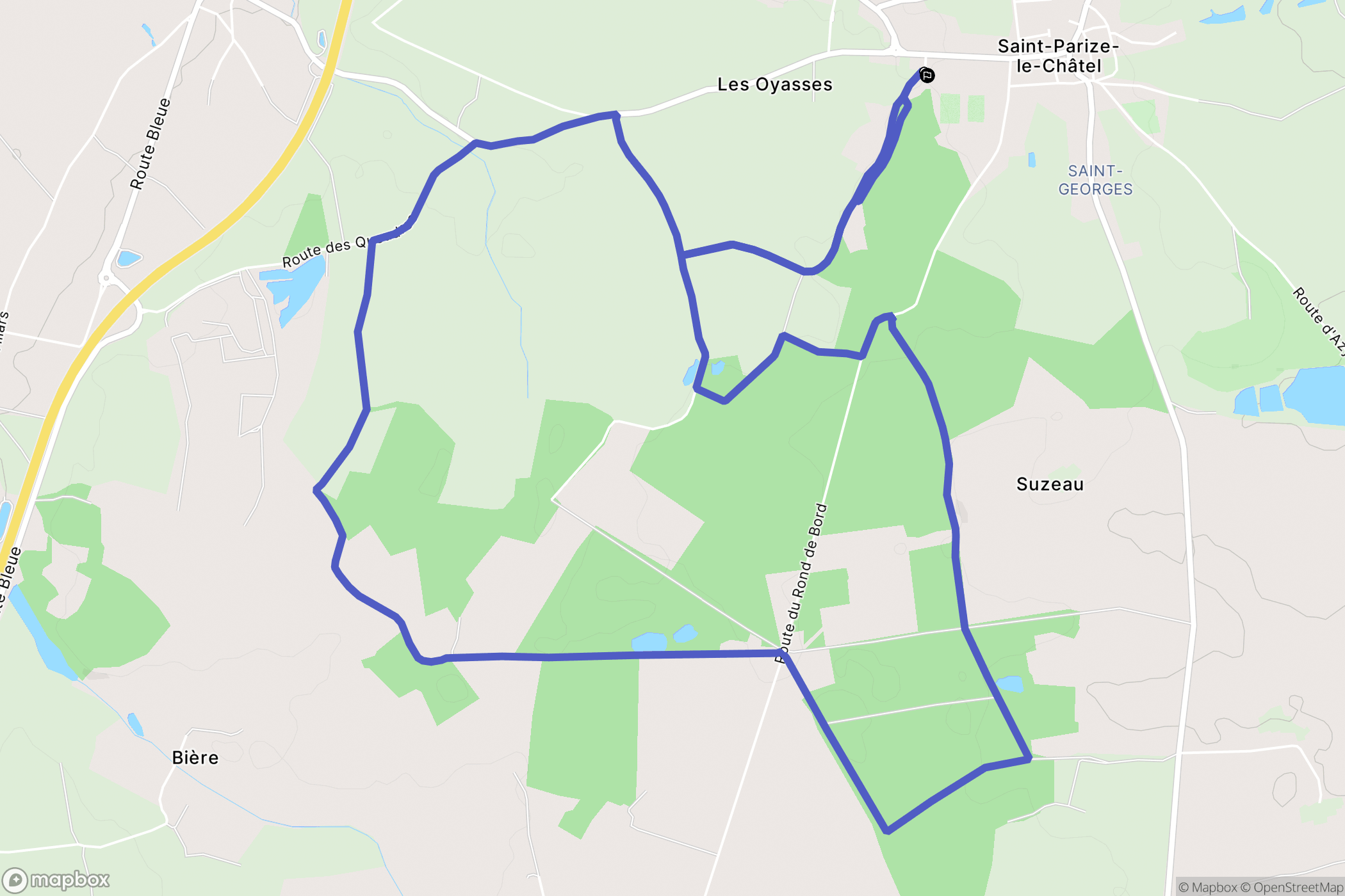 Saint-Parize-le-Châtel : carte du parcours de randonnée - France