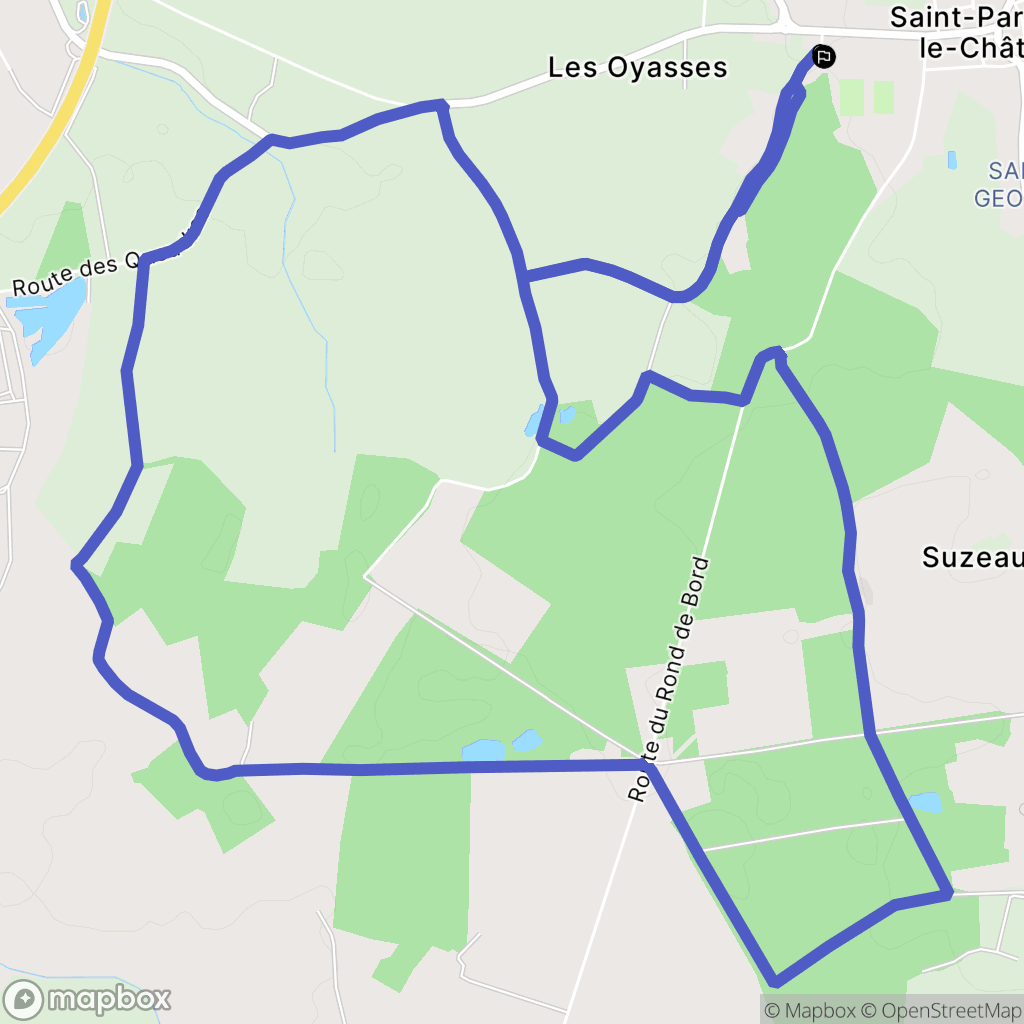 Saint-Parize-le-Châtel : carte du parcours de randonnée - France