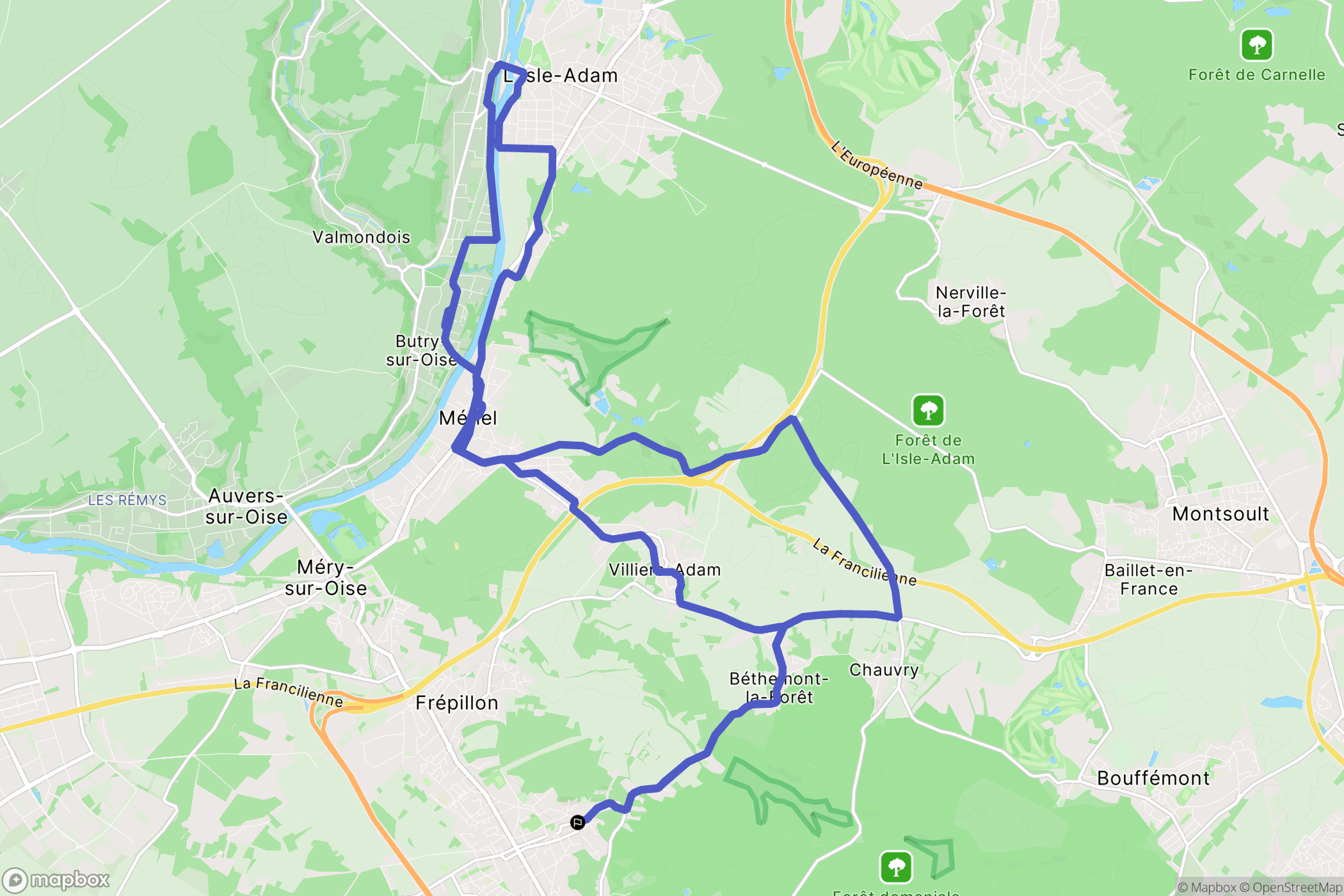 Bessancourt : carte du parcours de randonnée - France