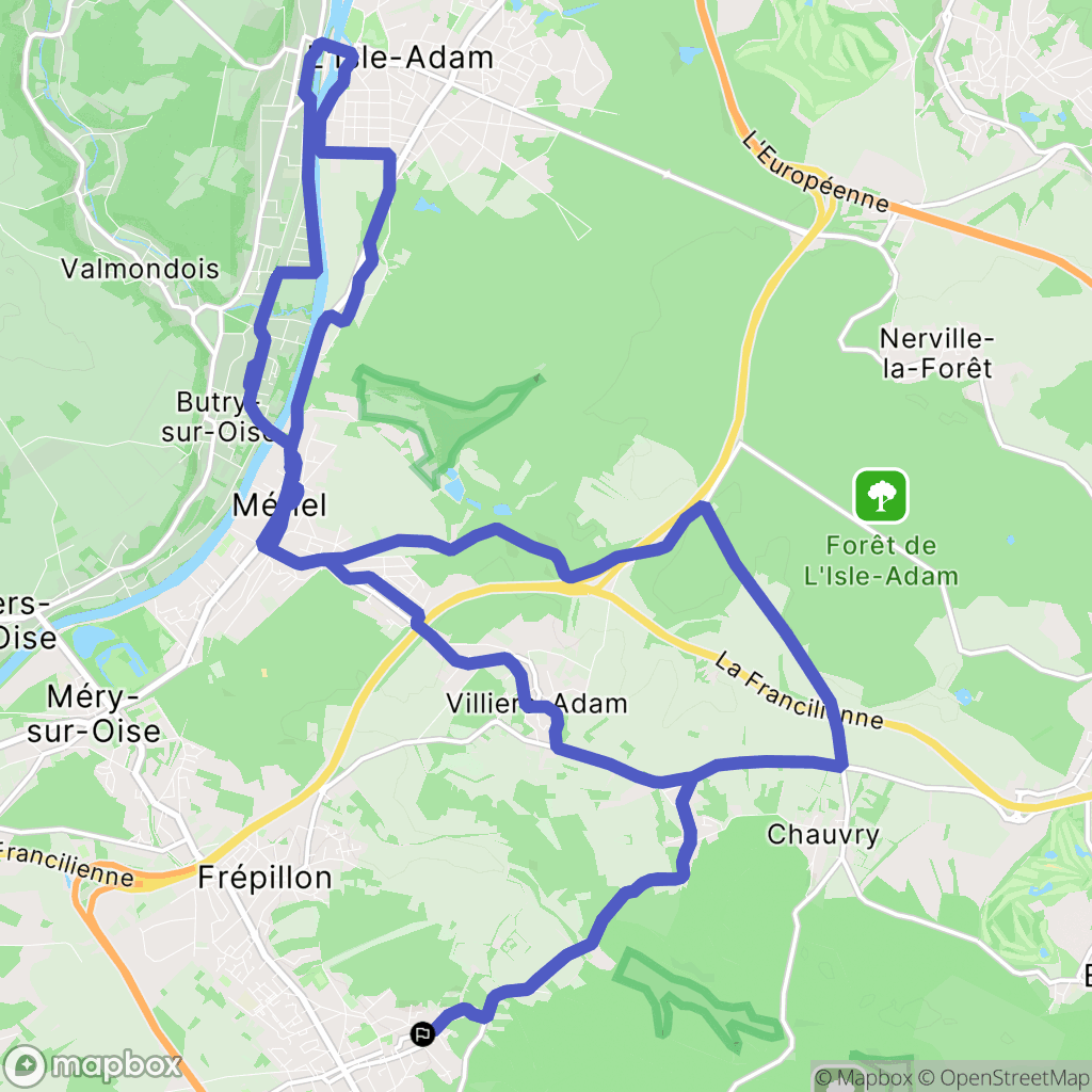 Bessancourt : carte du parcours de randonnée - France