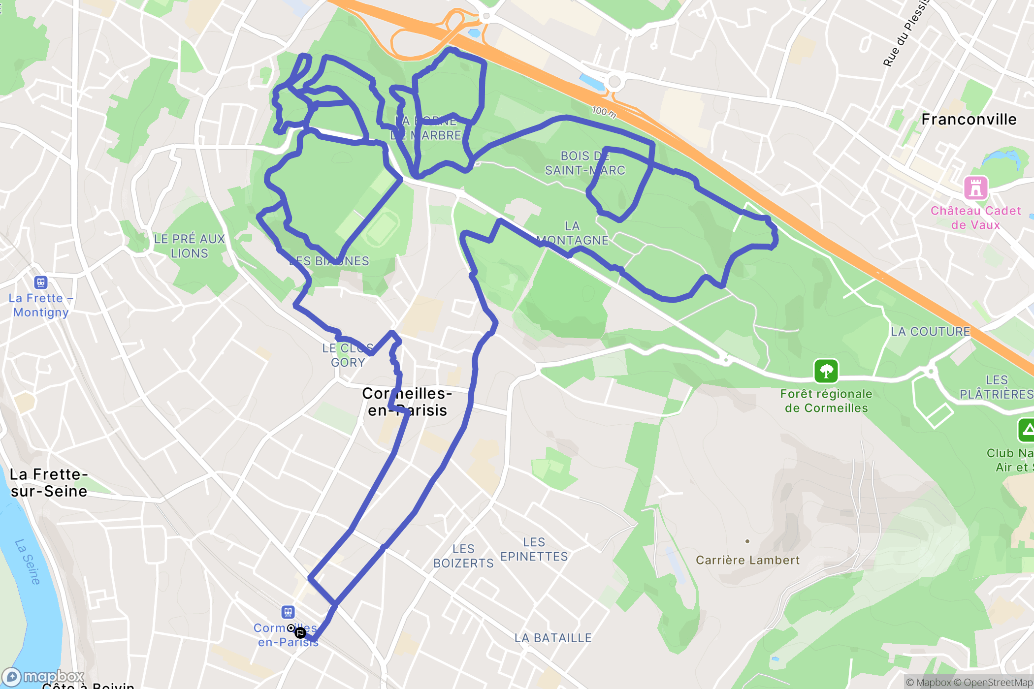 Cormeilles-en-Parisis : carte du parcours de randonnée - France
