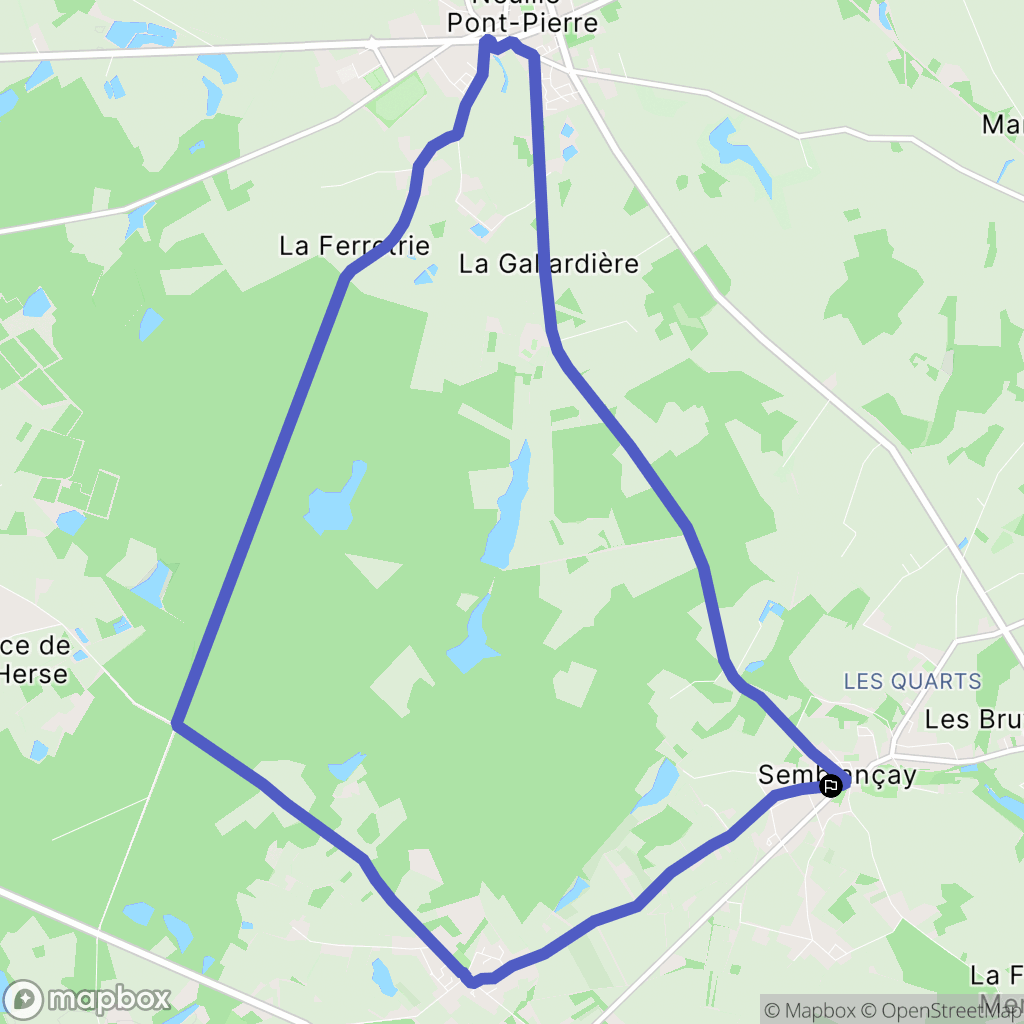 Semblançay : carte du parcours de randonnée - France