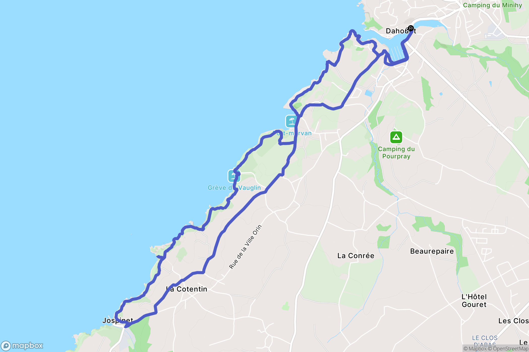 Pléneuf-Val-André : carte du parcours de randonnée - France