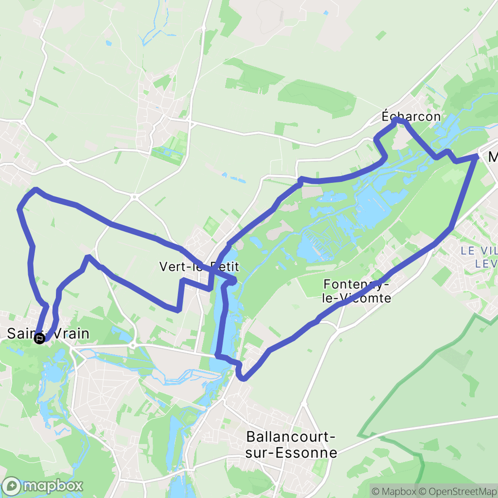 Saint-Vrain : carte du parcours de randonnée - France