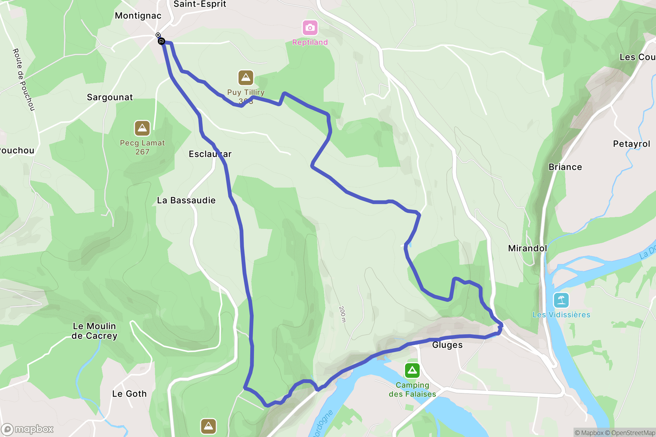 Martel : carte du parcours de randonnée - France