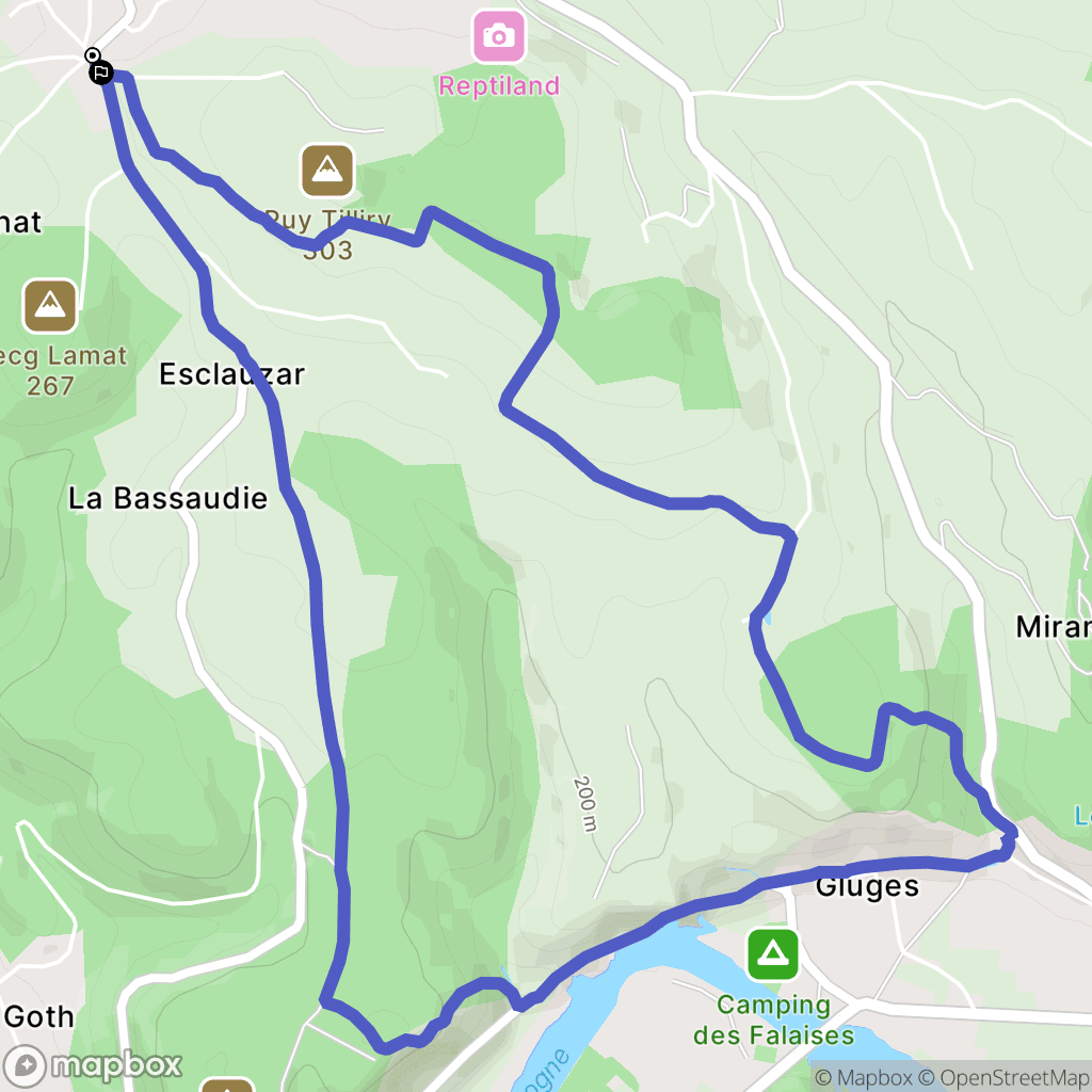 Martel : carte du parcours de randonnée - France