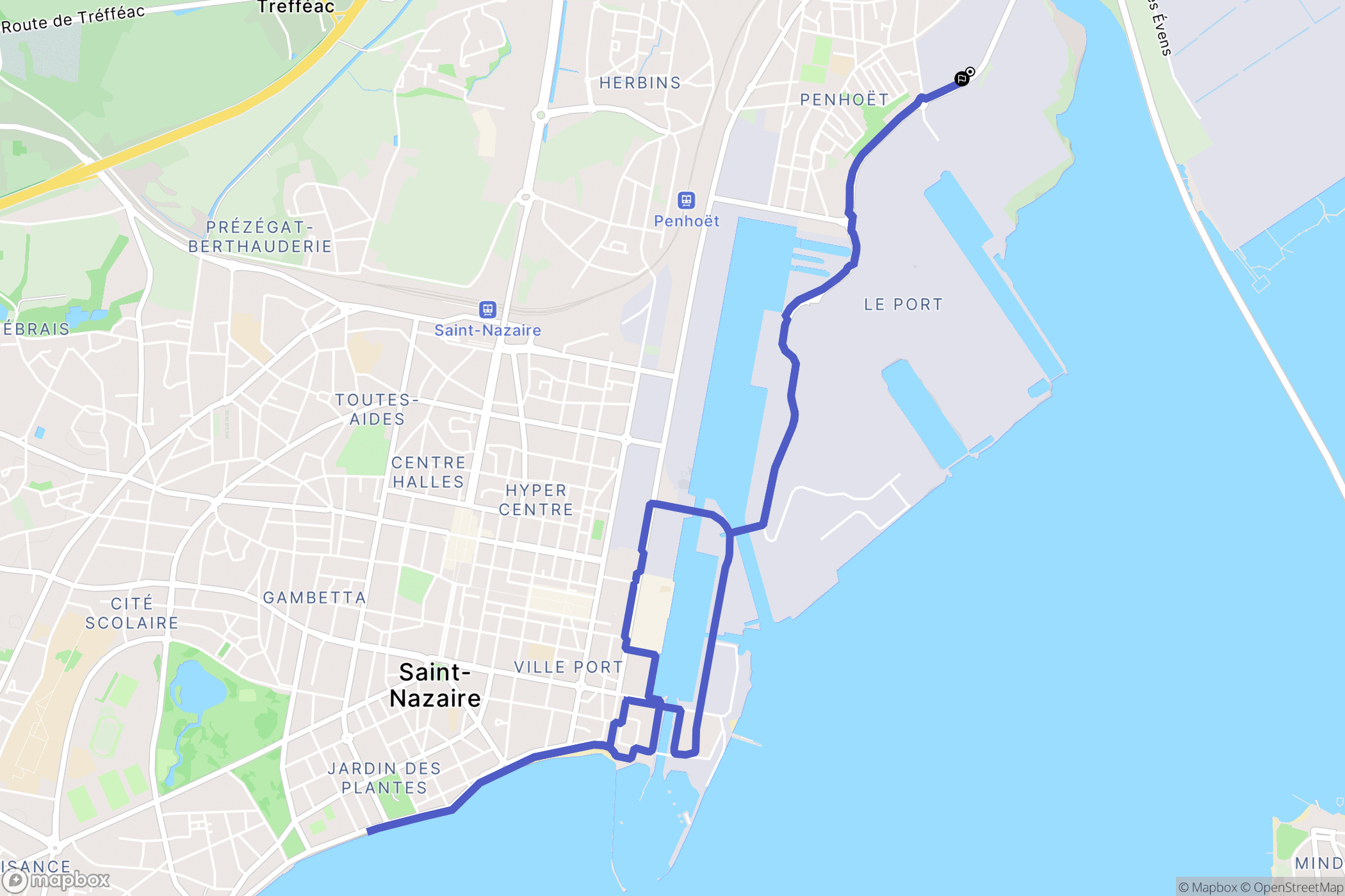 Saint-Nazaire : carte du parcours de randonnée - France