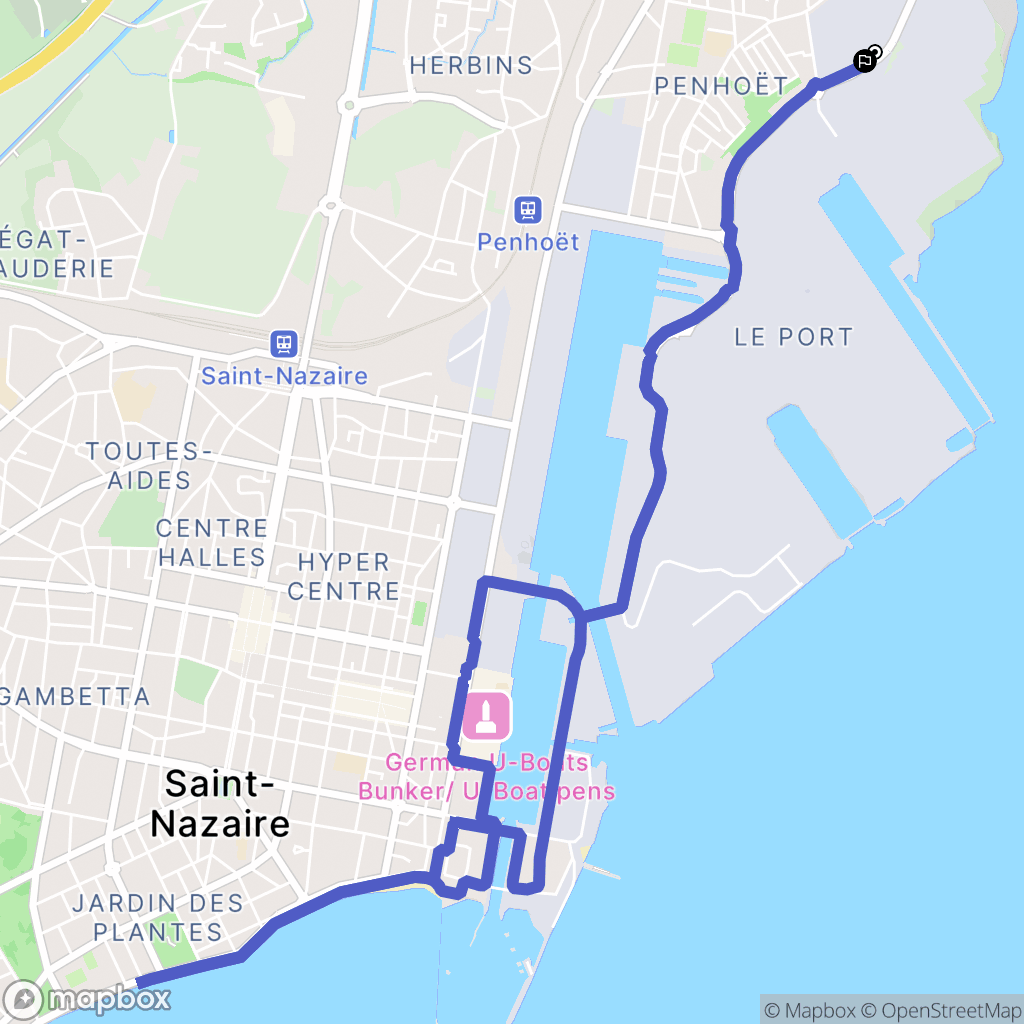 Saint-Nazaire : carte du parcours de randonnée - France